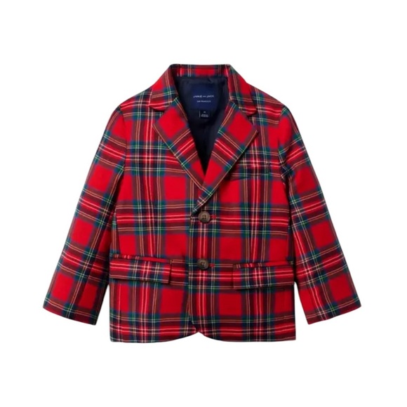 NEW Janie and Jack The Tartan Wool Holiday Blazer Red Plaid Size 4
